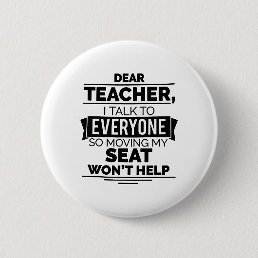 Sehr geehrter Lehrer, ich spreche mit allen, also Button (Vorderseite)