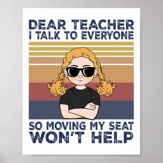 Sehr geehrter Lehrer, ich spreche mit allen, also  Poster (Vorne)