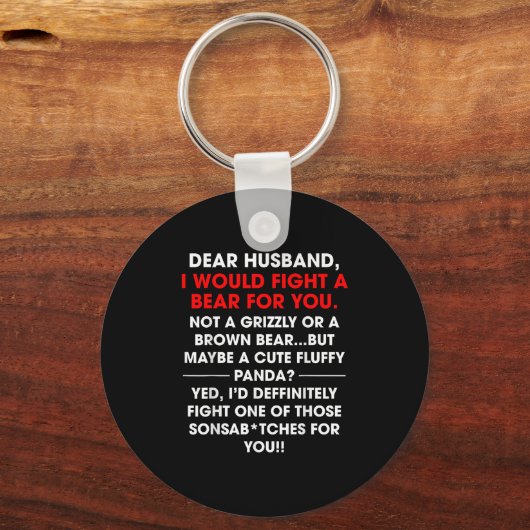Sehr geehrter Mann, ich würde einen Bären für euch Schlüsselanhänger (Vorderseite)