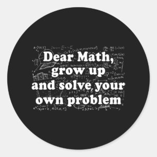 Sehr geehrter Mathematik-Spaß zurück zum Mathemati Runder Aufkleber