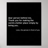 Sehr geehrter Mensch hinter mir, ein interessantes Poster (Vorne)