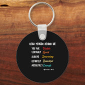 Sehr geehrter Mensch hinter mir Sichtbar liebte ve Schlüsselanhänger (Vorderseite)