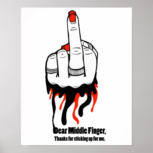 Sehr geehrter Mittelfinger Poster (Vorne)