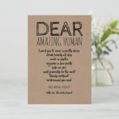 Sehr geehrter Phantastischer Mensch Funny Bridesma Einladung (Stehend Vorderseite)