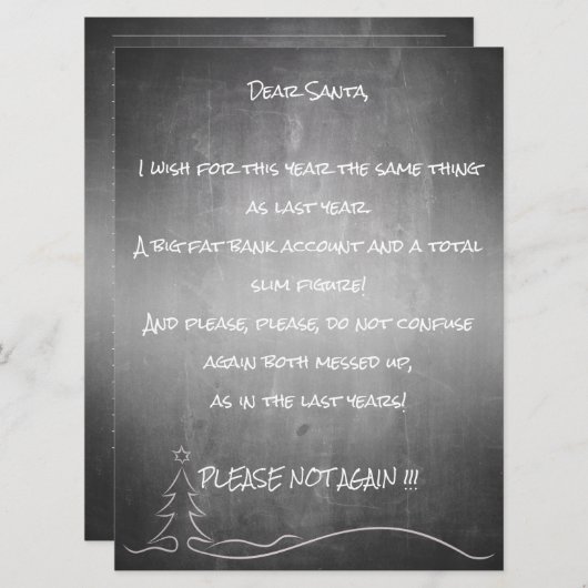 Sehr geehrter Santa (Vorne/Hinten)