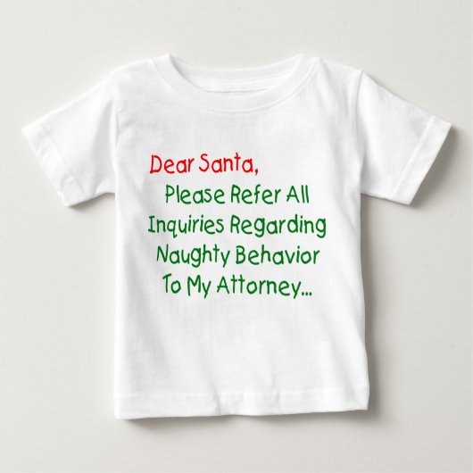 Sehr geehrter Santa Anwalt - Funny Christmas Lette Baby T-shirt (Vorderseite)