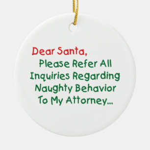 Sehr geehrter Santa Anwalt - Funny Christmas Lette Keramik Ornament