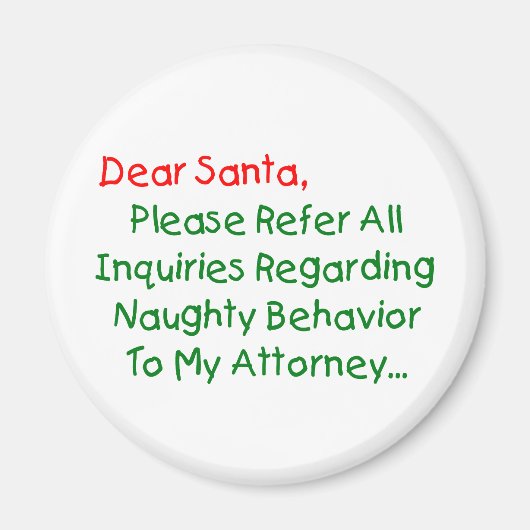 Sehr geehrter Santa Anwalt - Funny Christmas Lette Magnet (Vorne)
