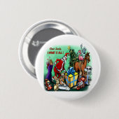 Sehr geehrter Santa Button (Vorne & Hinten)