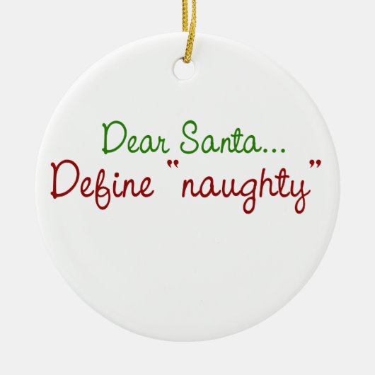 Sehr geehrter Santa Definition Naughty Keramikornament (Vorne)