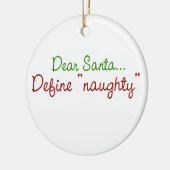 Sehr geehrter Santa Definition Naughty Keramikornament (Links)