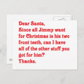 Sehr geehrter Santa Feiertagspostkarte (Vorne/Hinten)