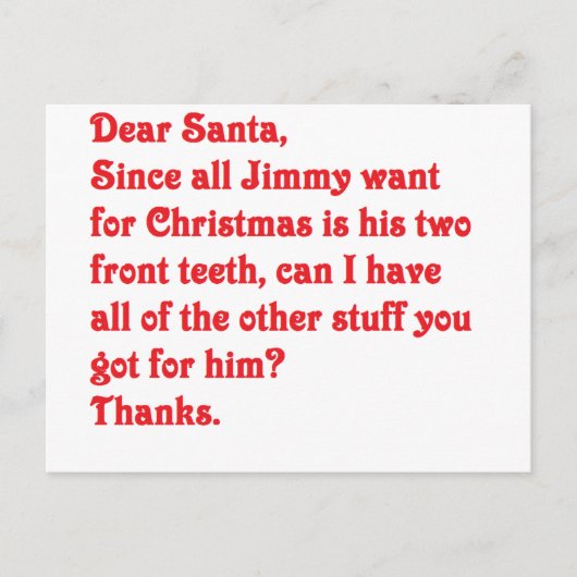 Sehr geehrter Santa Feiertagspostkarte (Vorderseite)