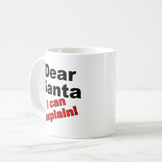 Sehr geehrter Santa Funny Mug Kaffeetasse (Vorderseite Links)