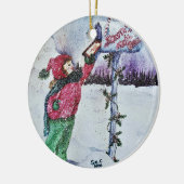 Sehr geehrter Santa Keramik Ornament (Links)