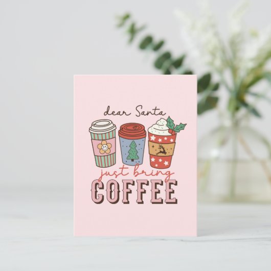 Sehr geehrter Santa | Niedliche Weihnachten Postkarte (Stehend Vorderseite)