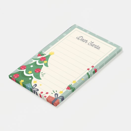 Sehr geehrter Santa Post-it Klebezettel (angewinkelt)