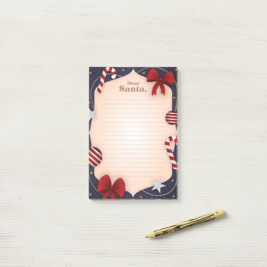 Sehr geehrter Santa Post-it Klebezettel (Auf Schreibtisch)