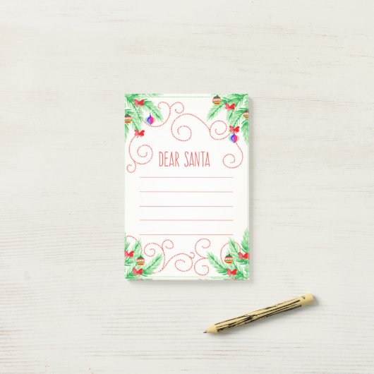 Sehr geehrter Santa Post-it Klebezettel (Auf Schreibtisch)