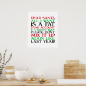 Sehr geehrter Santa Poster (Küche)