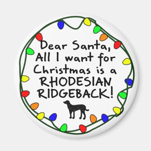 Sehr geehrter Santa Rhodesian Ridgeback Magnet (Vorne)