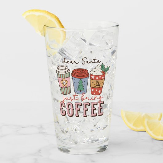 Sehr geehrter Santa | Weihnachtskaffee Glas (Vorderseite Ice)