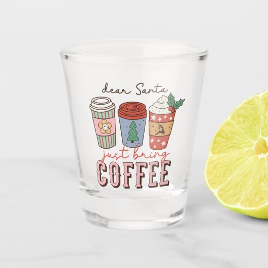 Sehr geehrter Santa | Weihnachtskaffee Schnapsglas (Vorderseite)