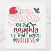 Sehr geehrter Santa Weinetikett (Einzelnes Label)