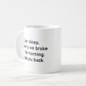 Sehr geehrter Schlaf Kaffeetasse (Vorderseite Links)