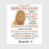 Sehr geehrter Schwiegersohn, ich habe dir nicht da Aufkleber (Blatt)