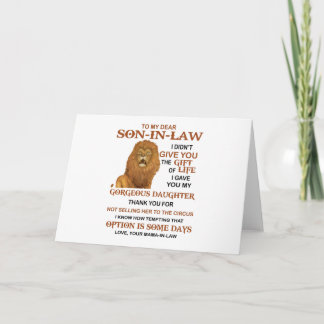 Sehr geehrter Schwiegersohn, ich habe dir nicht da Karte