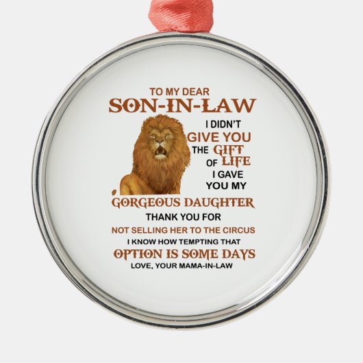 Sehr geehrter Schwiegersohn, ich habe dir nicht da Ornament Aus Metall (Vorne)