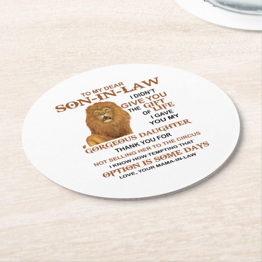 Sehr geehrter Schwiegersohn, ich habe dir nicht da Runder Pappuntersetzer (Angewinkelt)