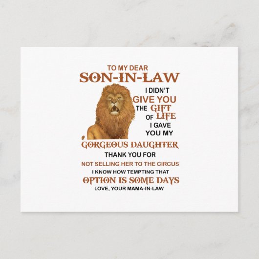 Sehr geehrter Sohn, ich habe dir meine wunderbare Postkarte (Vorderseite)