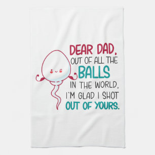 Sehr geehrter Vater, aus allen Balls der Welt Geschirrtuch