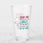 Sehr geehrter Vater, aus allen Balls der Welt Glas (Rückseite)