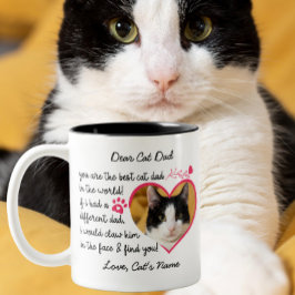 Sehr geehrter Vater | Benutzerdefiniertes Cat Foto Zweifarbige Tasse