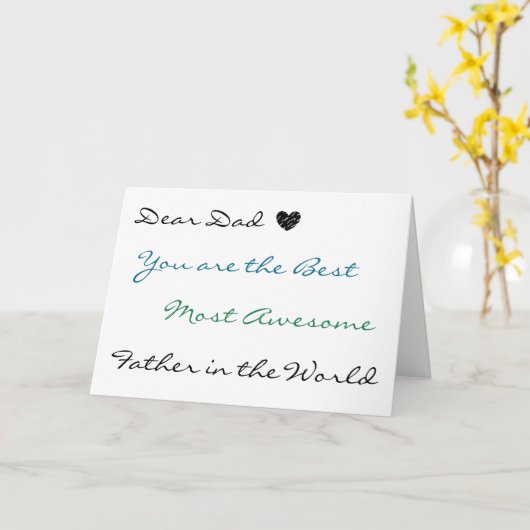 Sehr geehrter Vater | Einen Phantastischen Vaterta Karte (Gelbe Blume)