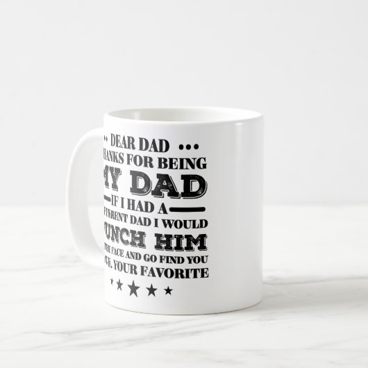 Sehr geehrter Vater Funny Spaß Kaffeetasse (Vorderseite Links)