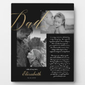 Sehr geehrter Vater | Gold Vater Script Wedding Me Fotoplatte (Vorderseite)