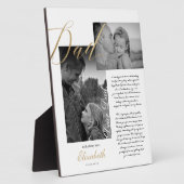 Sehr geehrter Vater | Gold Vater Script Wedding Me Fotoplatte (Seite)