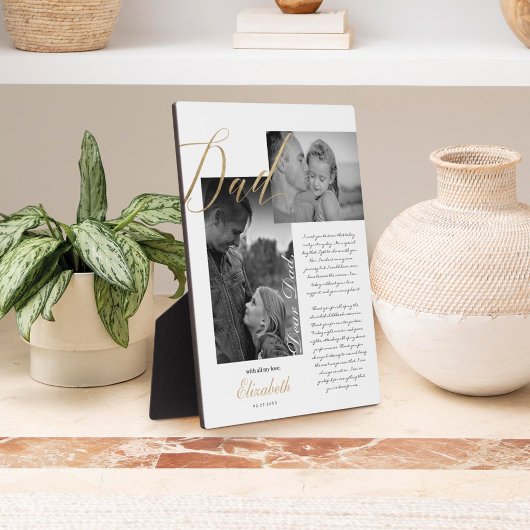 Sehr geehrter Vater | Gold Vater Script Wedding Me Fotoplatte