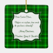 Sehr geehrter Weihnachtsmann Brief Weihnachtsmarkt Keramikornament (Rückseite)