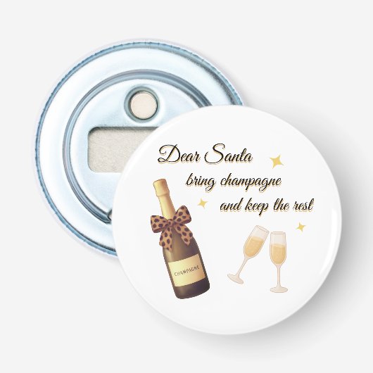 Sehr geehrter Weihnachtsmann Champagner-Design Flaschenöffner (Vorderseite)