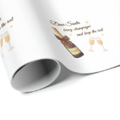 Sehr geehrter Weihnachtsmann Champagner-Design Geschenkpapier (Rolleneckpunkt)