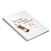 Sehr geehrter Weihnachtsmann Champagner-Design Notizblock (Rechte Seite)