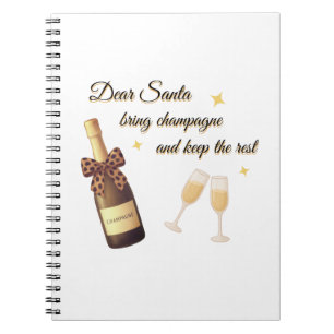 Sehr geehrter Weihnachtsmann Champagner-Design Notizblock