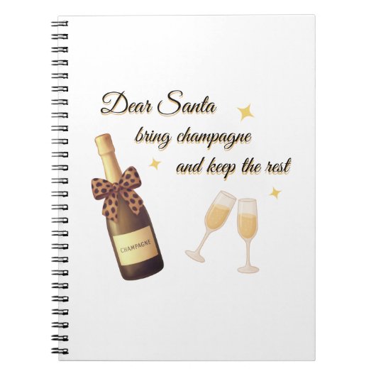 Sehr geehrter Weihnachtsmann Champagner-Design Notizblock (Vorderseite)