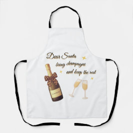 Sehr geehrter Weihnachtsmann Champagner-Design Schürze