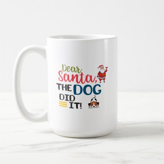 Sehr geehrter Weihnachtsmann, der Hund hat es lust Kaffeetasse (Links)